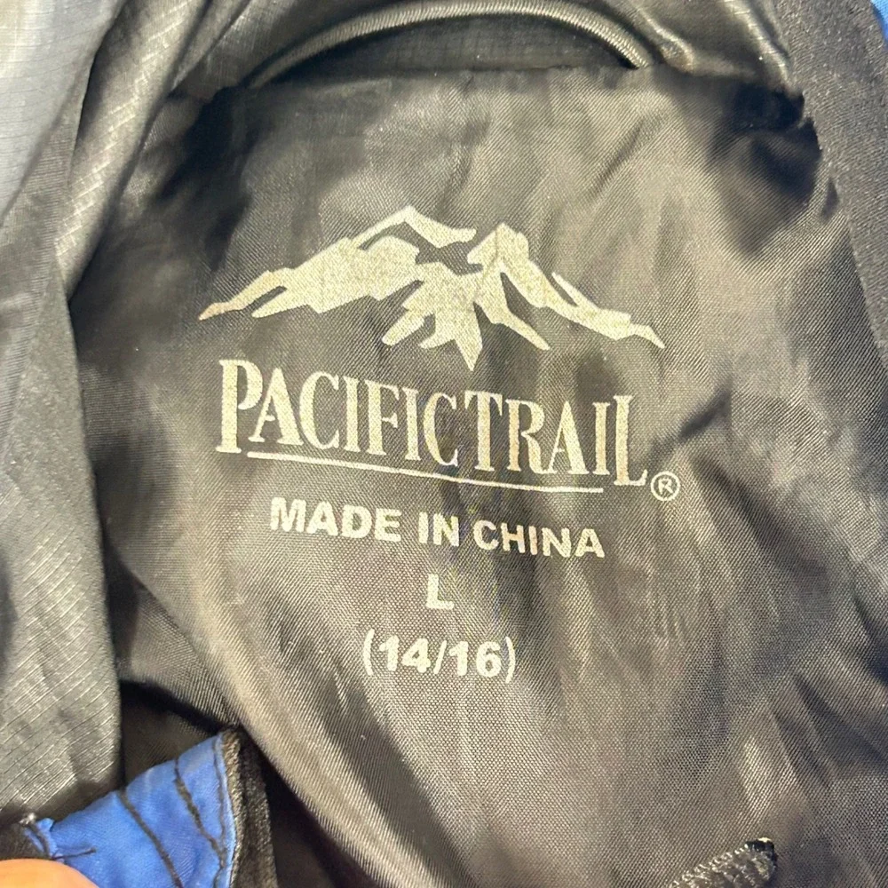 Pacific Trail Kids Blue Black Puffer Hooded Jacket Size L 14 16‎ Winter Coat
